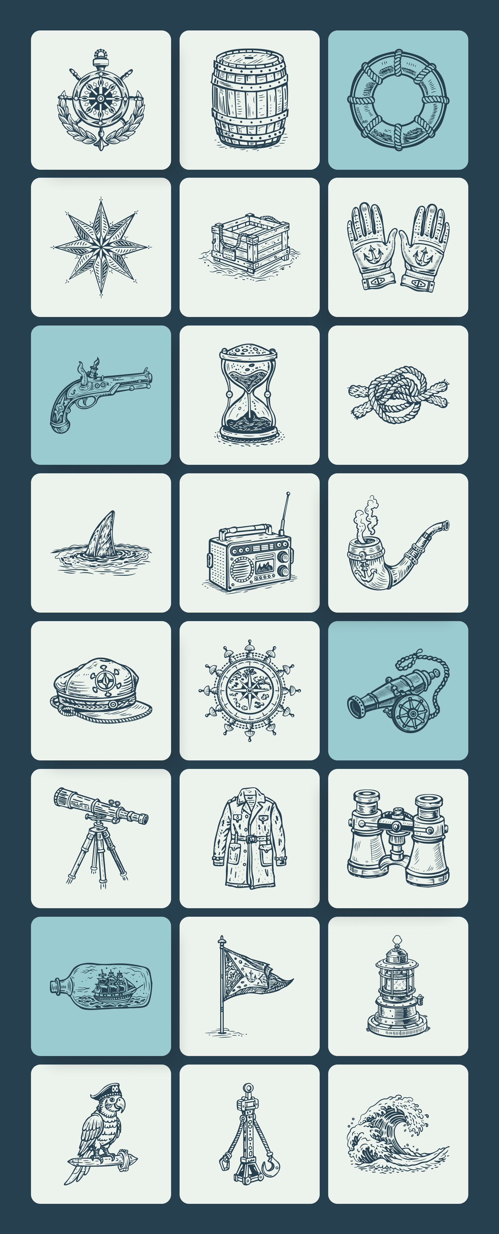 Vintage Sailor Tattoos Illustrations