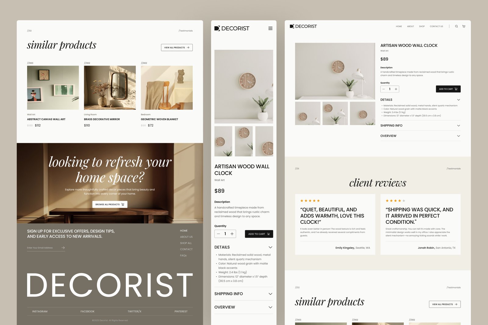 Decorist - Home Decor Website UI Figma Template