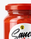 Glass Jar Filled Pizza Sauce Mockup