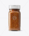 Square Glass Jar with Garam Masala Seasoning Mockup