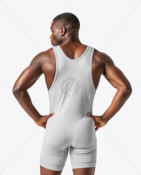 Afro-American Man Wearing Wrestling Uniform Mockup