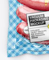 Glossy Plastic Flow-Pack with Sausages Mockup