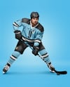 Man Wearing Full Ice Hockey Uniform Mockup