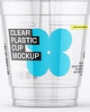 Clear Plastic Dessert Cup with Fork Mockup
