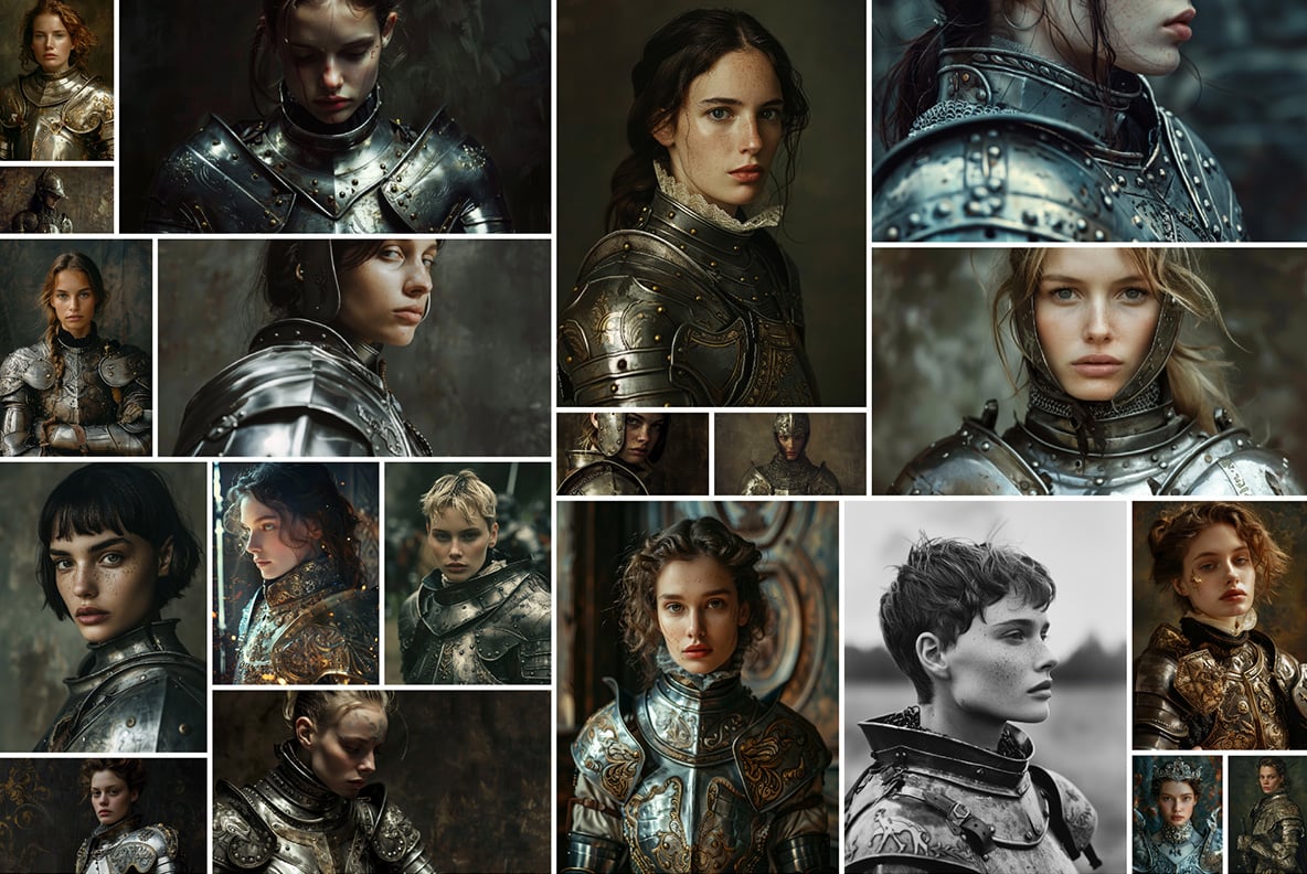 Woman knight in armor