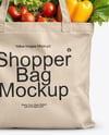 Shopper Bag with Vegetables Mockup