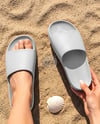 Slide Sandals on Women's Legs Mockup