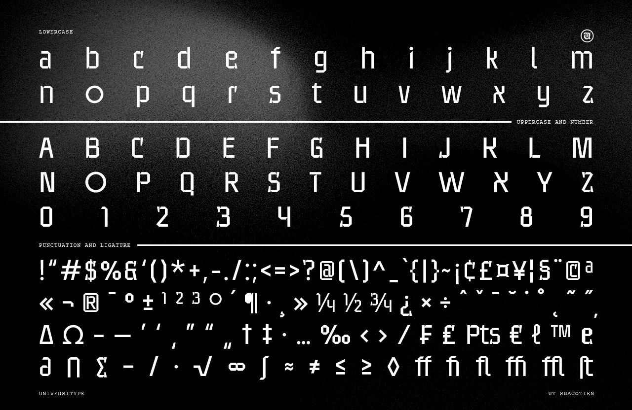 UT Sracotien - A Modern Futuristic Super Family Font