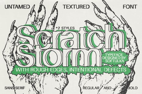 Scratch Storm Rebellious Textured Typeface - Bold font