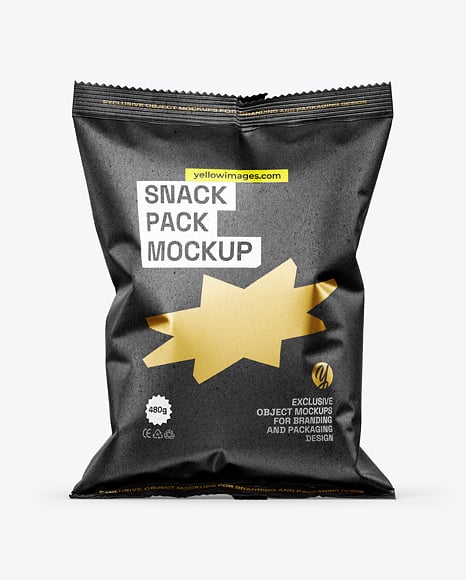 Kraft Paper Snack Bag Mockup