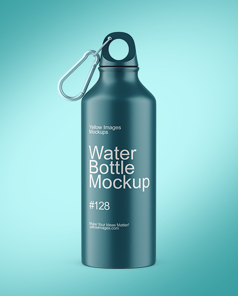 Aluminum Water Bottle with Matte Finish Mockup