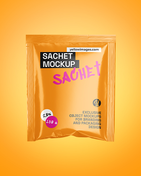 Glossy Sachet Mockup