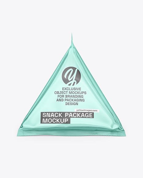 Glossy Metallic Triangular Package Mockup - Metal keychain mockup
