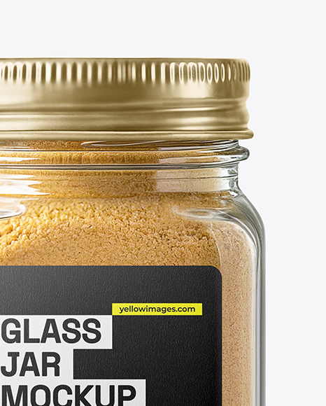 Clear Glass Jar with Ground Ginger Mockup