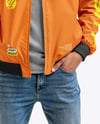 Young Man in Sunglasses Wearing Harrington Jacket and Jeans Mockup
