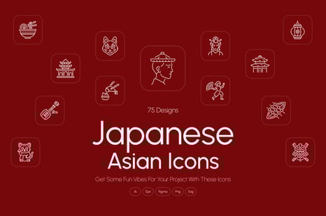 Japanese and Asian Icons - Culture clipart