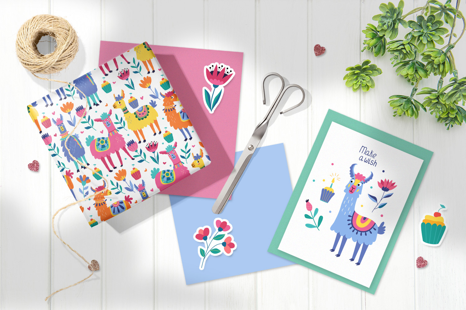 Funny Llamas Clipart and Pattern Collection