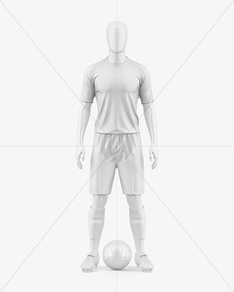 Full Soccer Kit w/ Mannequin Mockup – Front View