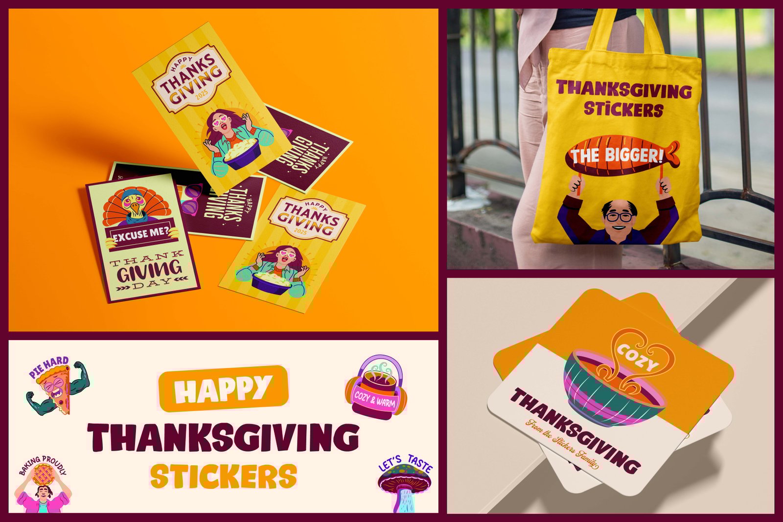 Thanksgiving Stickers Set