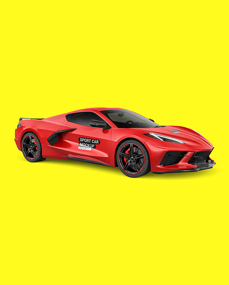 Sport Car Mockup - Front Half Side View