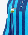 Men's Heather Raglan Long Sleeve Polo Shirt Mockup - Half Side View