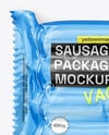 Glossy Plastic Flow-Pack with Sausages Mockup