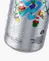 500ml Aluminium Can With Water Drops Mockup