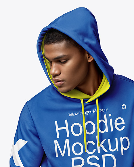 Black Man Wearing a Hoodie and Pants Mockup