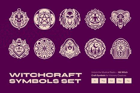 Witchcraft Symbols Set - Magic icon
