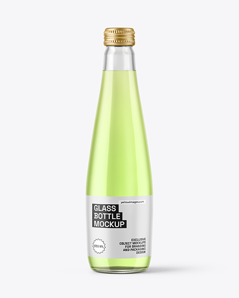 330ml Clear Glass Soft Drink Bottle Mockup