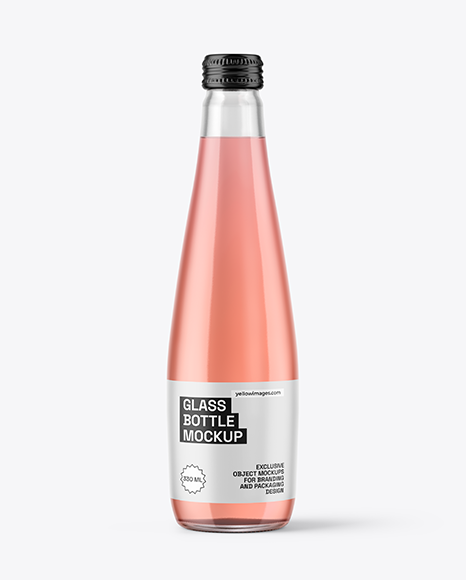 330ml Clear Glass Soft Drink Bottle Mockup