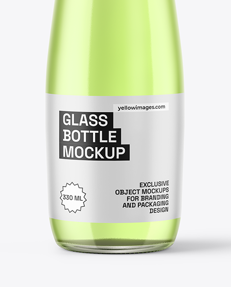 330ml Clear Glass Soft Drink Bottle Mockup