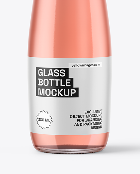 330ml Clear Glass Soft Drink Bottle Mockup