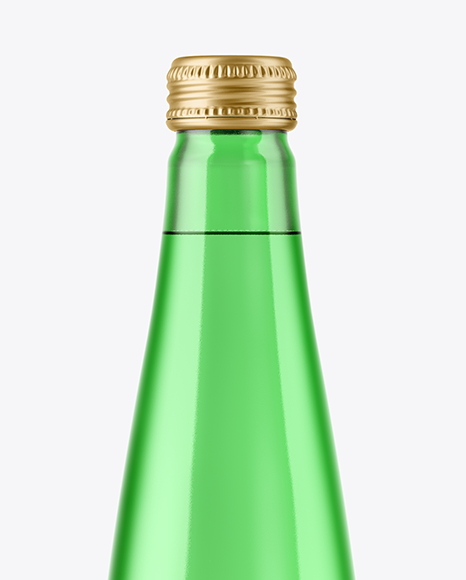 330ml Green Glass Water Bottle Mockup