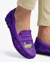 Leather Moccasins on Women's Legs Mockup