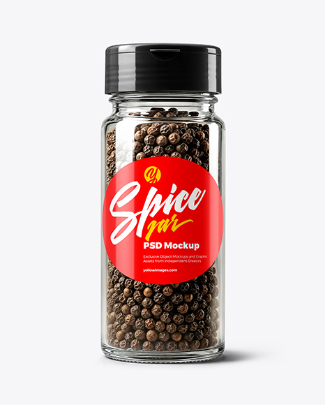 Spice Jar with Whole Black Pepper Mockup - Cosmetic jar mockup