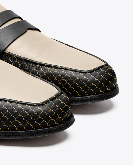 Pair of Women's Leather Loafers Mockup