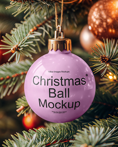 Glossy Christmas Ball Mockup - Christmas mockup