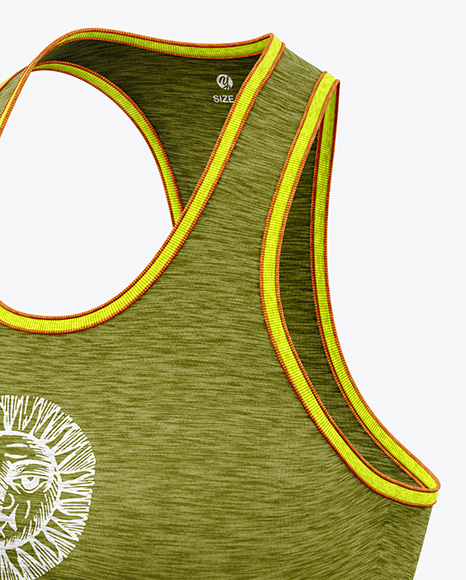 Women's Melange Tank Top Mockup - Half Side View