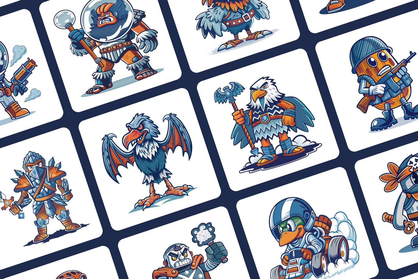 Comic Figures Illustration Set