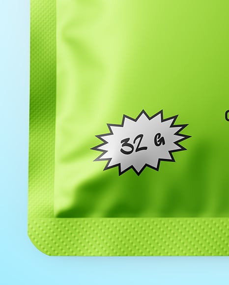 Matte Metallic Sachet Mockup