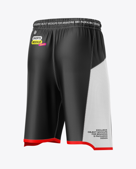 Basketball Shorts Mockup - Back Half Side View