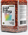 Plastc Square Jar with Chili Pepper Flakes Mockup