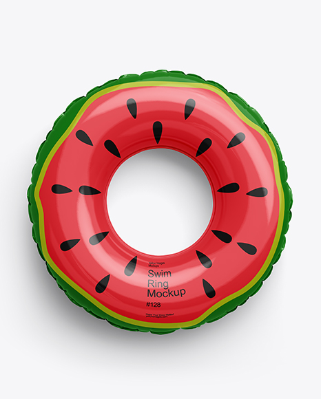 Glossy Swim Ring Mockup - Top View - PSD Mockups