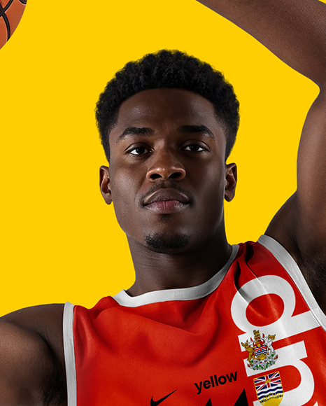 Black Man Wearing Full Basketball Kit Mockup