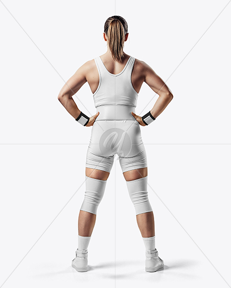 Woman Wearing Weightlifing Suit Mockup