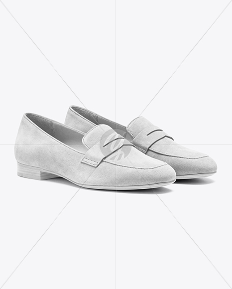 Pair of Suede Loafers Mockup