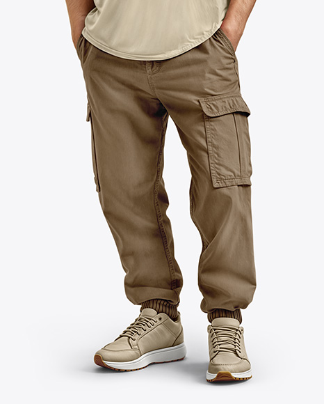 Man Wearing a T-shirt and Pants Mockup