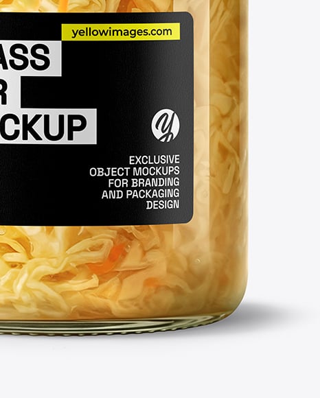 Glass Jar with Sauerkraut Mockup