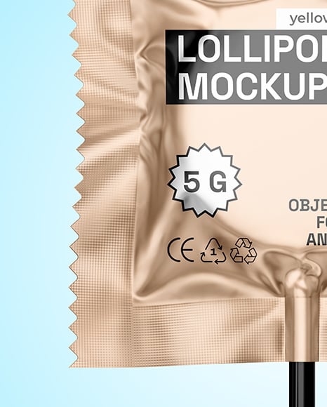 Matte Metallic Lollipop Sachet Mockup